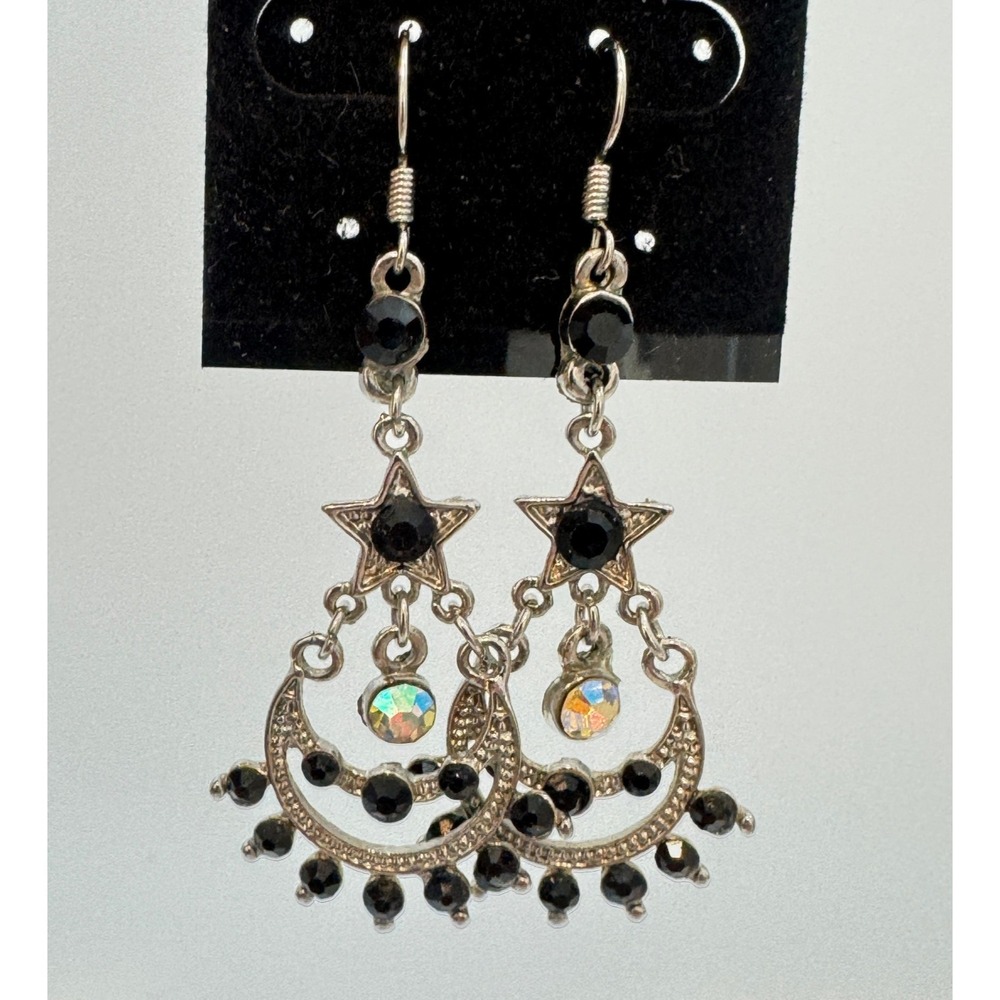 Earings Moon Drop Celestial Star &  – Astrology & Iridescent Horoscope – Crystal